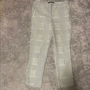 Harve Benard Black and White Checkered Cropped Pants